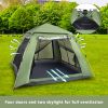 240*240*150cm Spring Quick Open Four-Person Family Tent Camping Tent Green