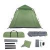 240*240*150cm Spring Quick Open Four-Person Family Tent Camping Tent Green